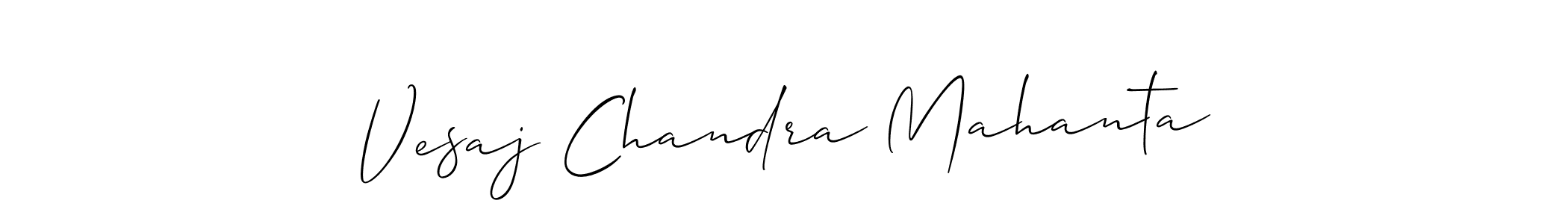 The best way (Allison_Script) to make a short signature is to pick only two or three words in your name. The name Vesaj Chandra Mahanta include a total of six letters. For converting this name. Vesaj Chandra Mahanta signature style 2 images and pictures png