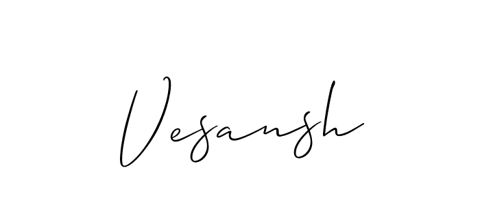 Design your own signature with our free online signature maker. With this signature software, you can create a handwritten (Allison_Script) signature for name Vesansh. Vesansh signature style 2 images and pictures png