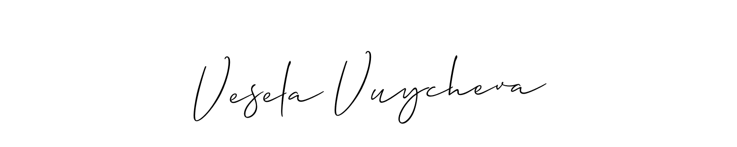 How to make Vesela Vuycheva signature? Allison_Script is a professional autograph style. Create handwritten signature for Vesela Vuycheva name. Vesela Vuycheva signature style 2 images and pictures png
