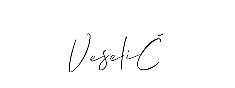 It looks lik you need a new signature style for name VeseliČ. Design unique handwritten (Allison_Script) signature with our free signature maker in just a few clicks. VeseliČ signature style 2 images and pictures png