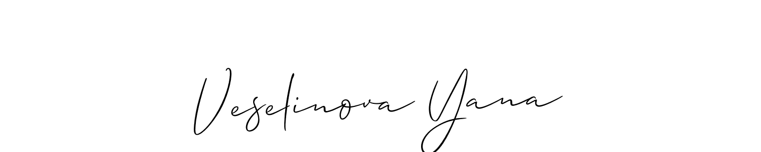 You should practise on your own different ways (Allison_Script) to write your name (Veselinova Yana) in signature. don't let someone else do it for you. Veselinova Yana signature style 2 images and pictures png