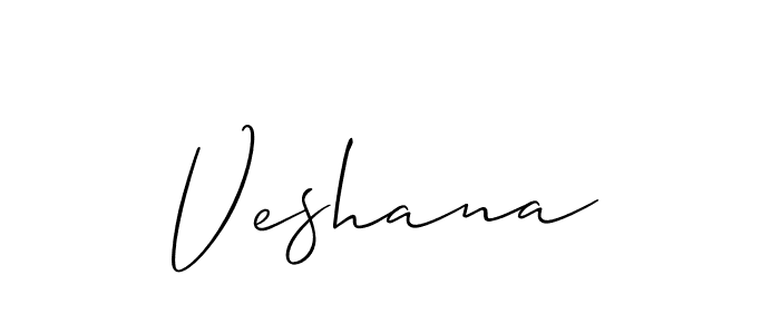 The best way (Allison_Script) to make a short signature is to pick only two or three words in your name. The name Veshana include a total of six letters. For converting this name. Veshana signature style 2 images and pictures png