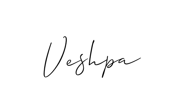 Use a signature maker to create a handwritten signature online. With this signature software, you can design (Allison_Script) your own signature for name Veshpa. Veshpa signature style 2 images and pictures png