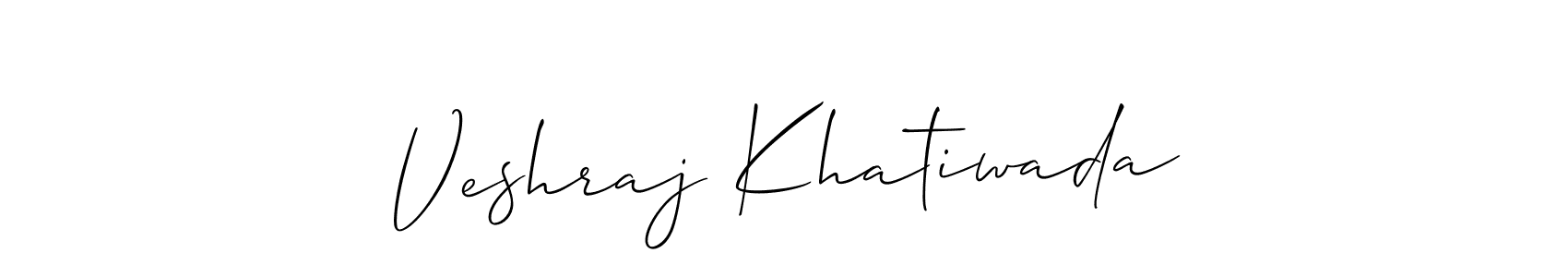 You should practise on your own different ways (Allison_Script) to write your name (Veshraj Khatiwada) in signature. don't let someone else do it for you. Veshraj Khatiwada signature style 2 images and pictures png