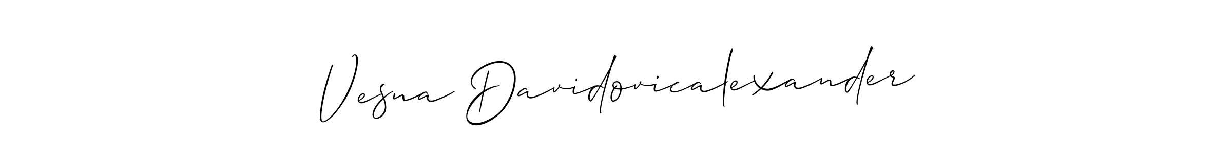 This is the best signature style for the Vesna Davidovicalexander name. Also you like these signature font (Allison_Script). Mix name signature. Vesna Davidovicalexander signature style 2 images and pictures png