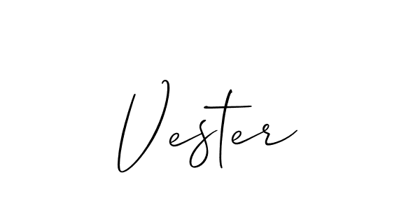 How to make Vester name signature. Use Allison_Script style for creating short signs online. This is the latest handwritten sign. Vester signature style 2 images and pictures png