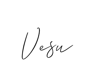 Design your own signature with our free online signature maker. With this signature software, you can create a handwritten (Allison_Script) signature for name Vesu. Vesu signature style 2 images and pictures png