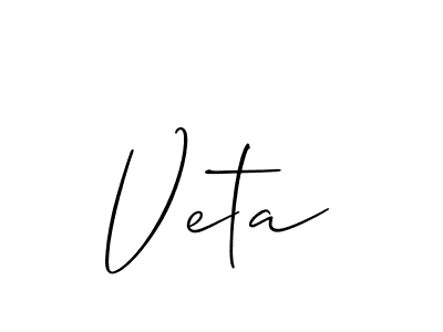 Use a signature maker to create a handwritten signature online. With this signature software, you can design (Allison_Script) your own signature for name Veta. Veta signature style 2 images and pictures png