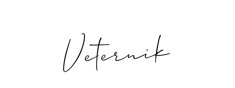 if you are searching for the best signature style for your name Veternik. so please give up your signature search. here we have designed multiple signature styles  using Allison_Script. Veternik signature style 2 images and pictures png