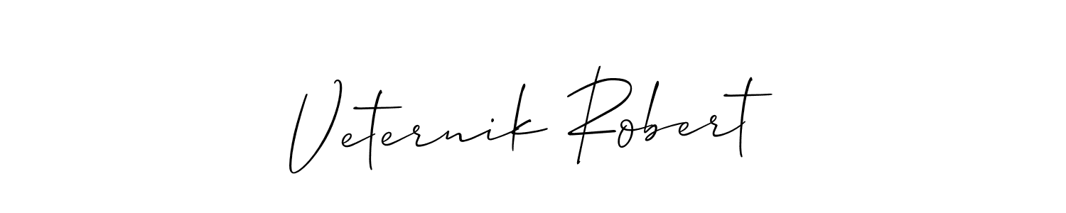 How to make Veternik Robert signature? Allison_Script is a professional autograph style. Create handwritten signature for Veternik Robert name. Veternik Robert signature style 2 images and pictures png