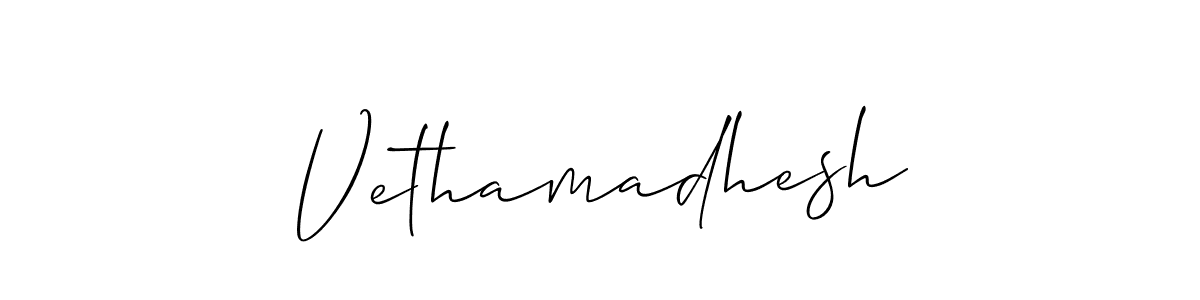 Design your own signature with our free online signature maker. With this signature software, you can create a handwritten (Allison_Script) signature for name Vethamadhesh. Vethamadhesh signature style 2 images and pictures png