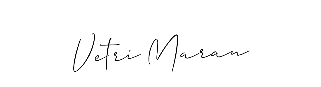 Also You can easily find your signature by using the search form. We will create Vetri Maran name handwritten signature images for you free of cost using Allison_Script sign style. Vetri Maran signature style 2 images and pictures png