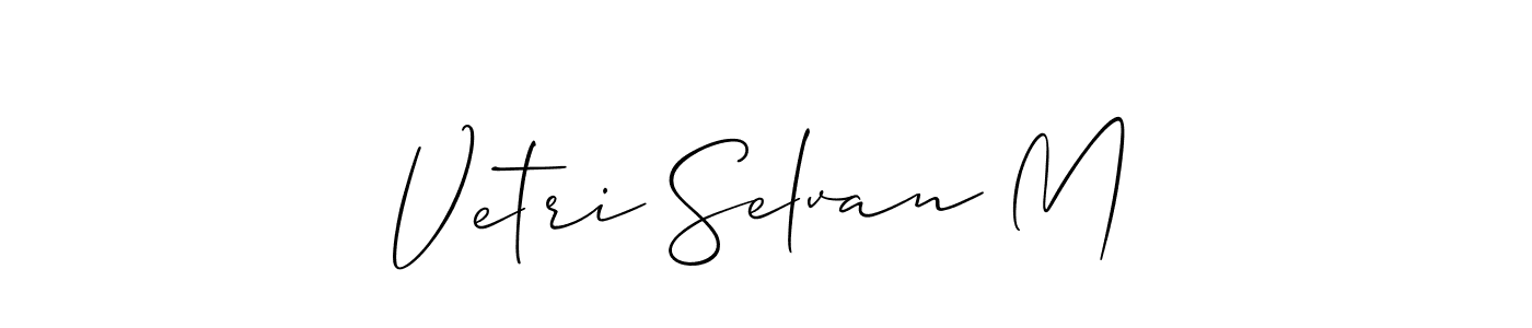 You can use this online signature creator to create a handwritten signature for the name Vetri Selvan M. This is the best online autograph maker. Vetri Selvan M signature style 2 images and pictures png