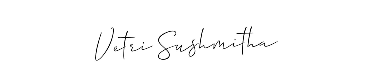 You can use this online signature creator to create a handwritten signature for the name Vetri Sushmitha. This is the best online autograph maker. Vetri Sushmitha signature style 2 images and pictures png