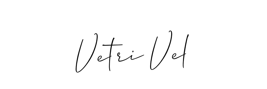 Vetri Vel stylish signature style. Best Handwritten Sign (Allison_Script) for my name. Handwritten Signature Collection Ideas for my name Vetri Vel. Vetri Vel signature style 2 images and pictures png