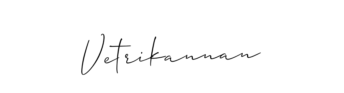 How to make Vetrikannan signature? Allison_Script is a professional autograph style. Create handwritten signature for Vetrikannan name. Vetrikannan signature style 2 images and pictures png