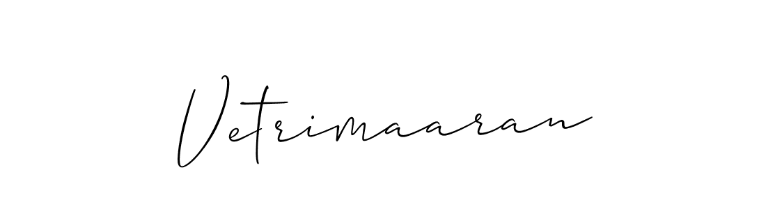 Use a signature maker to create a handwritten signature online. With this signature software, you can design (Allison_Script) your own signature for name Vetrimaaran. Vetrimaaran signature style 2 images and pictures png