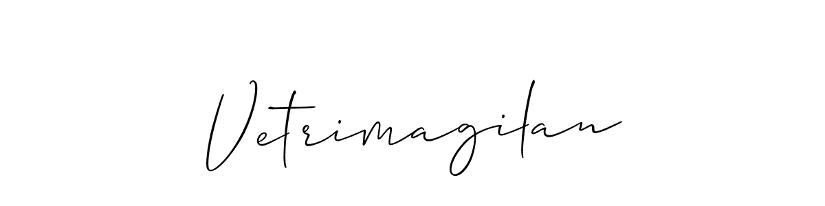 Create a beautiful signature design for name Vetrimagilan. With this signature (Allison_Script) fonts, you can make a handwritten signature for free. Vetrimagilan signature style 2 images and pictures png