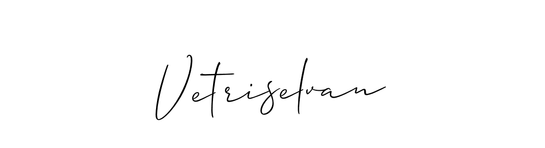 Design your own signature with our free online signature maker. With this signature software, you can create a handwritten (Allison_Script) signature for name Vetriselvan. Vetriselvan signature style 2 images and pictures png