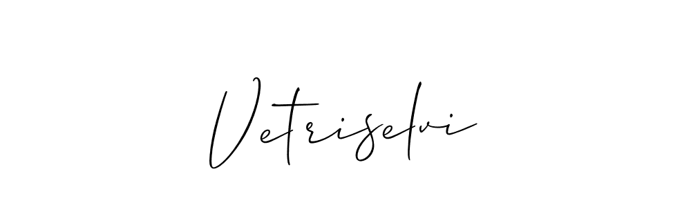 Also we have Vetriselvi name is the best signature style. Create professional handwritten signature collection using Allison_Script autograph style. Vetriselvi signature style 2 images and pictures png