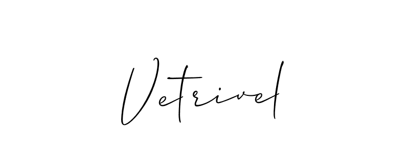 Similarly Allison_Script is the best handwritten signature design. Signature creator online .You can use it as an online autograph creator for name Vetrivel. Vetrivel signature style 2 images and pictures png