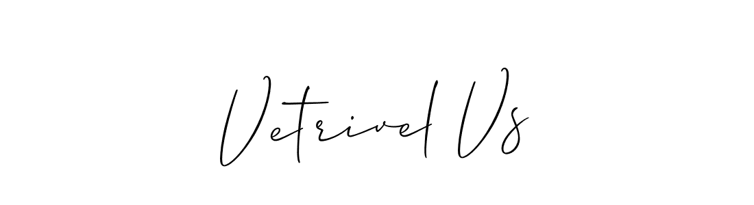 Design your own signature with our free online signature maker. With this signature software, you can create a handwritten (Allison_Script) signature for name Vetrivel Vs. Vetrivel Vs signature style 2 images and pictures png