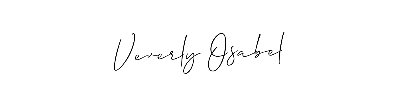 The best way (Allison_Script) to make a short signature is to pick only two or three words in your name. The name Veverly Osabel include a total of six letters. For converting this name. Veverly Osabel signature style 2 images and pictures png