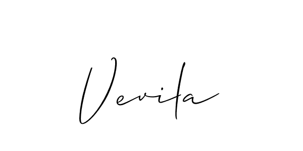 Allison_Script is a professional signature style that is perfect for those who want to add a touch of class to their signature. It is also a great choice for those who want to make their signature more unique. Get Vevila name to fancy signature for free. Vevila signature style 2 images and pictures png