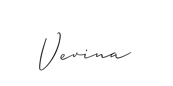 Create a beautiful signature design for name Vevina. With this signature (Allison_Script) fonts, you can make a handwritten signature for free. Vevina signature style 2 images and pictures png