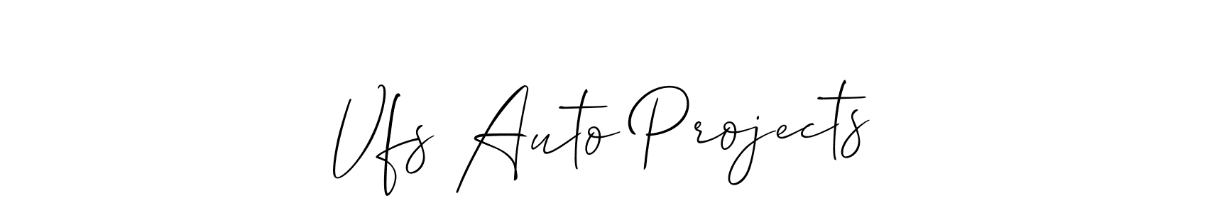 Design your own signature with our free online signature maker. With this signature software, you can create a handwritten (Allison_Script) signature for name Vfs Auto Projects. Vfs Auto Projects signature style 2 images and pictures png
