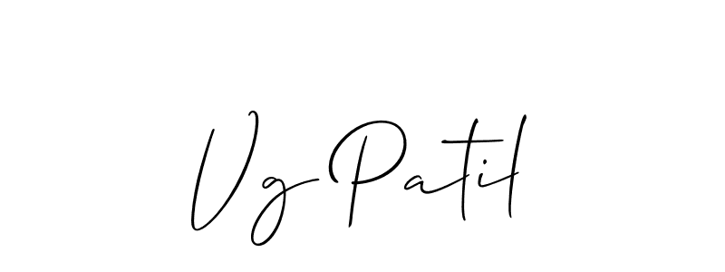 Create a beautiful signature design for name Vg Patil. With this signature (Allison_Script) fonts, you can make a handwritten signature for free. Vg Patil signature style 2 images and pictures png