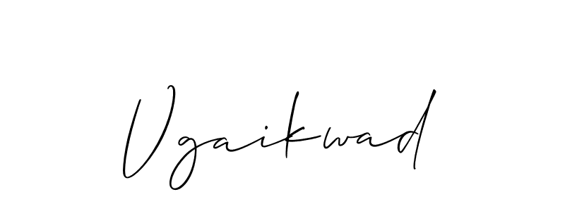 How to make Vgaikwad signature? Allison_Script is a professional autograph style. Create handwritten signature for Vgaikwad name. Vgaikwad signature style 2 images and pictures png