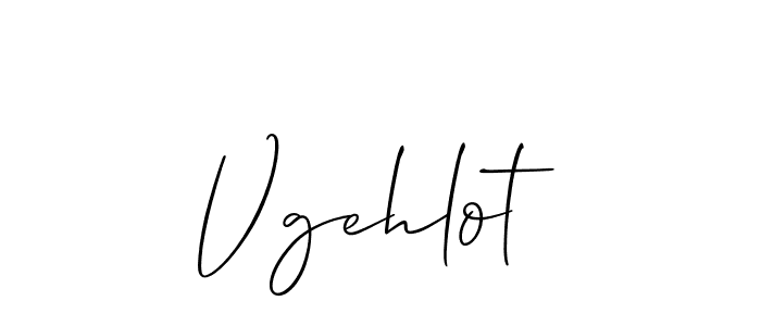 Create a beautiful signature design for name Vgehlot. With this signature (Allison_Script) fonts, you can make a handwritten signature for free. Vgehlot signature style 2 images and pictures png