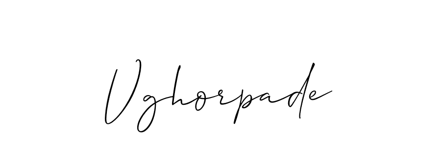 Best and Professional Signature Style for Vghorpade. Allison_Script Best Signature Style Collection. Vghorpade signature style 2 images and pictures png