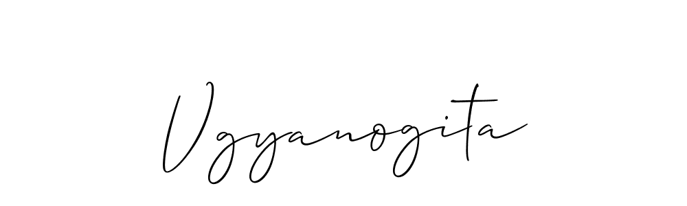 Create a beautiful signature design for name Vgyanogita. With this signature (Allison_Script) fonts, you can make a handwritten signature for free. Vgyanogita signature style 2 images and pictures png