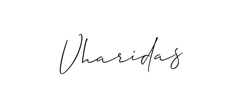 Design your own signature with our free online signature maker. With this signature software, you can create a handwritten (Allison_Script) signature for name Vharidas. Vharidas signature style 2 images and pictures png