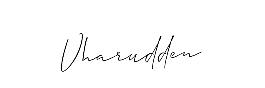 Use a signature maker to create a handwritten signature online. With this signature software, you can design (Allison_Script) your own signature for name Vharudden. Vharudden signature style 2 images and pictures png