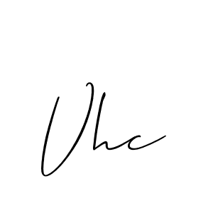 Make a beautiful signature design for name Vhc. With this signature (Allison_Script) style, you can create a handwritten signature for free. Vhc signature style 2 images and pictures png