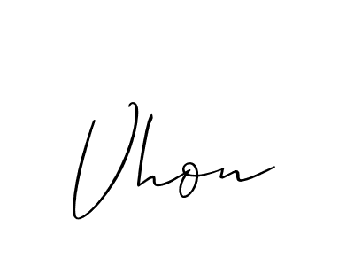 It looks lik you need a new signature style for name Vhon. Design unique handwritten (Allison_Script) signature with our free signature maker in just a few clicks. Vhon signature style 2 images and pictures png