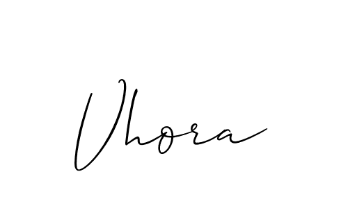 How to make Vhora signature? Allison_Script is a professional autograph style. Create handwritten signature for Vhora name. Vhora signature style 2 images and pictures png