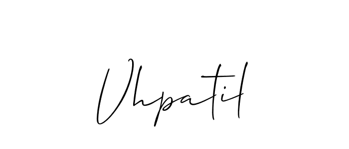 Create a beautiful signature design for name Vhpatil. With this signature (Allison_Script) fonts, you can make a handwritten signature for free. Vhpatil signature style 2 images and pictures png