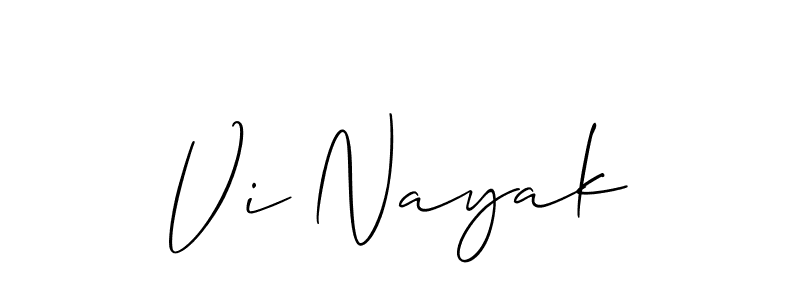 Use a signature maker to create a handwritten signature online. With this signature software, you can design (Allison_Script) your own signature for name Vi Nayak. Vi Nayak signature style 2 images and pictures png