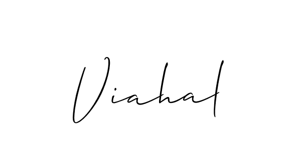 How to make Viahal name signature. Use Allison_Script style for creating short signs online. This is the latest handwritten sign. Viahal signature style 2 images and pictures png