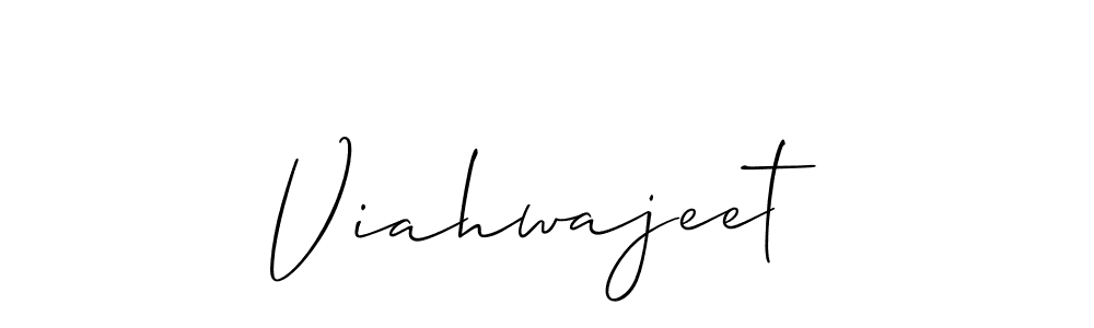 if you are searching for the best signature style for your name Viahwajeet. so please give up your signature search. here we have designed multiple signature styles  using Allison_Script. Viahwajeet signature style 2 images and pictures png