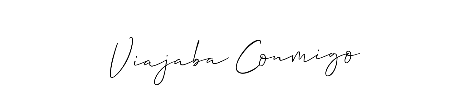 The best way (Allison_Script) to make a short signature is to pick only two or three words in your name. The name Viajaba Conmigo include a total of six letters. For converting this name. Viajaba Conmigo signature style 2 images and pictures png