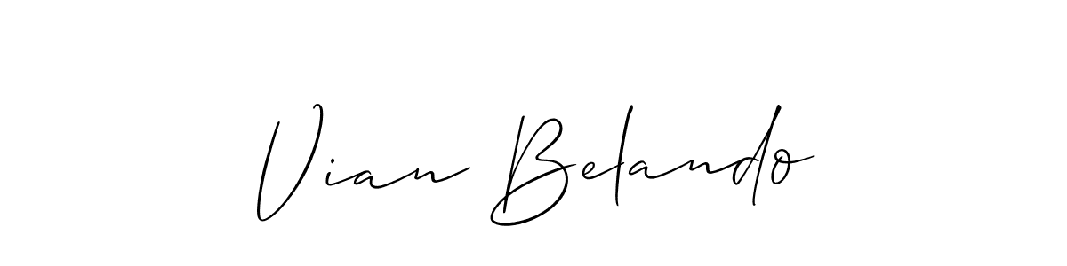 Make a beautiful signature design for name Vian Belando. With this signature (Allison_Script) style, you can create a handwritten signature for free. Vian Belando signature style 2 images and pictures png