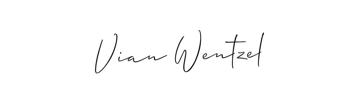 if you are searching for the best signature style for your name Vian Wentzel. so please give up your signature search. here we have designed multiple signature styles  using Allison_Script. Vian Wentzel signature style 2 images and pictures png