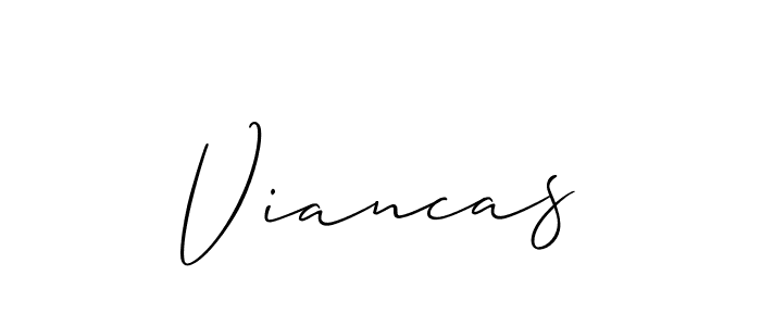 Make a beautiful signature design for name Viancas. With this signature (Allison_Script) style, you can create a handwritten signature for free. Viancas signature style 2 images and pictures png