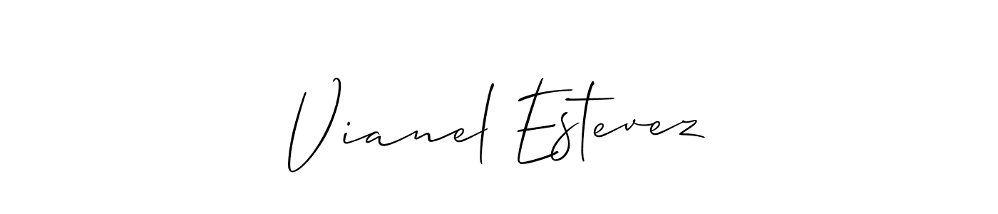 Also You can easily find your signature by using the search form. We will create Vianel Estevez name handwritten signature images for you free of cost using Allison_Script sign style. Vianel Estevez signature style 2 images and pictures png