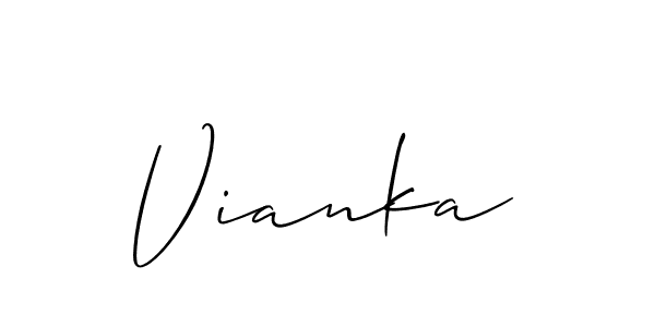 Make a beautiful signature design for name Vianka. With this signature (Allison_Script) style, you can create a handwritten signature for free. Vianka signature style 2 images and pictures png